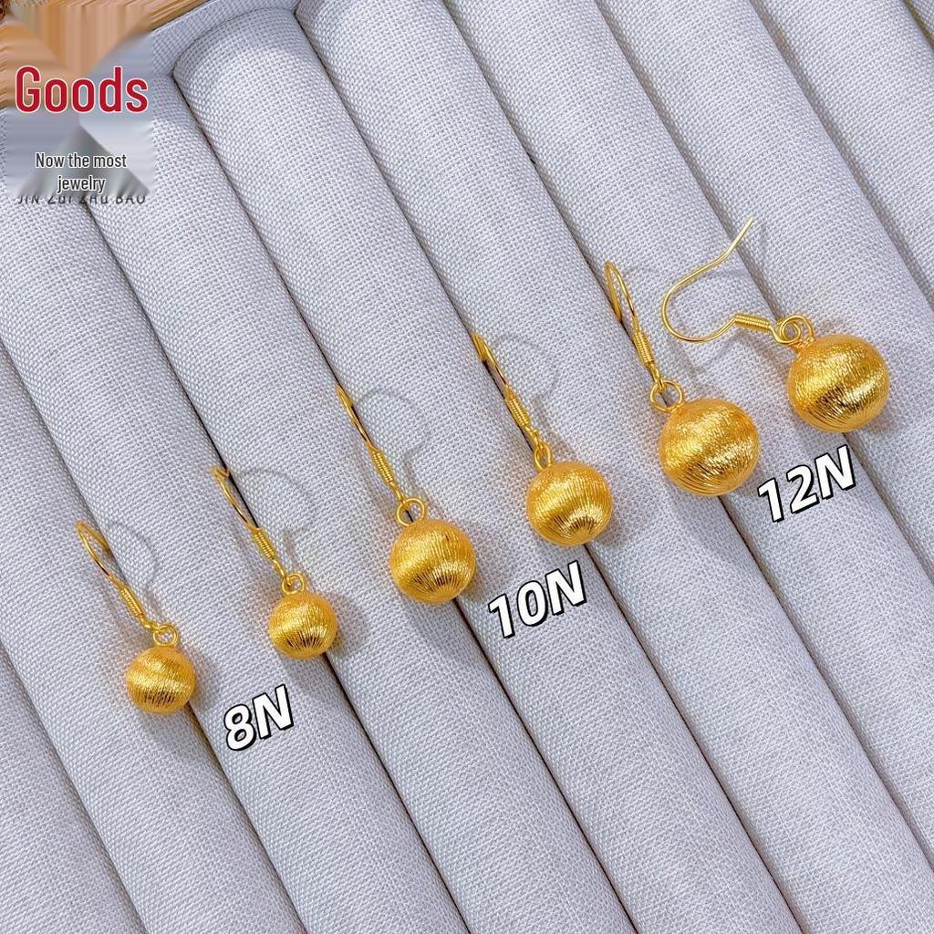 Элегантные посеребренные матовые круглые серьги-шарики для женщин – Трендовый дизайн легкой роскоши