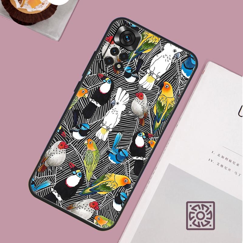 Чехол с разноцветными попугаями для Xiaomi Redmi Note 14 13 12 11 10 15 Pro Plus Redmi 15 13 13C 10C 12C 14C 15C