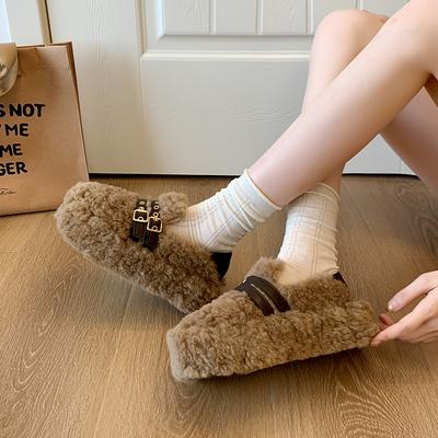 Модные ретро универсальные хлопковые туфли Doudou женские 2025 осень и зима новые тонкие туфли на мягкой подошве с педалью на дерьме