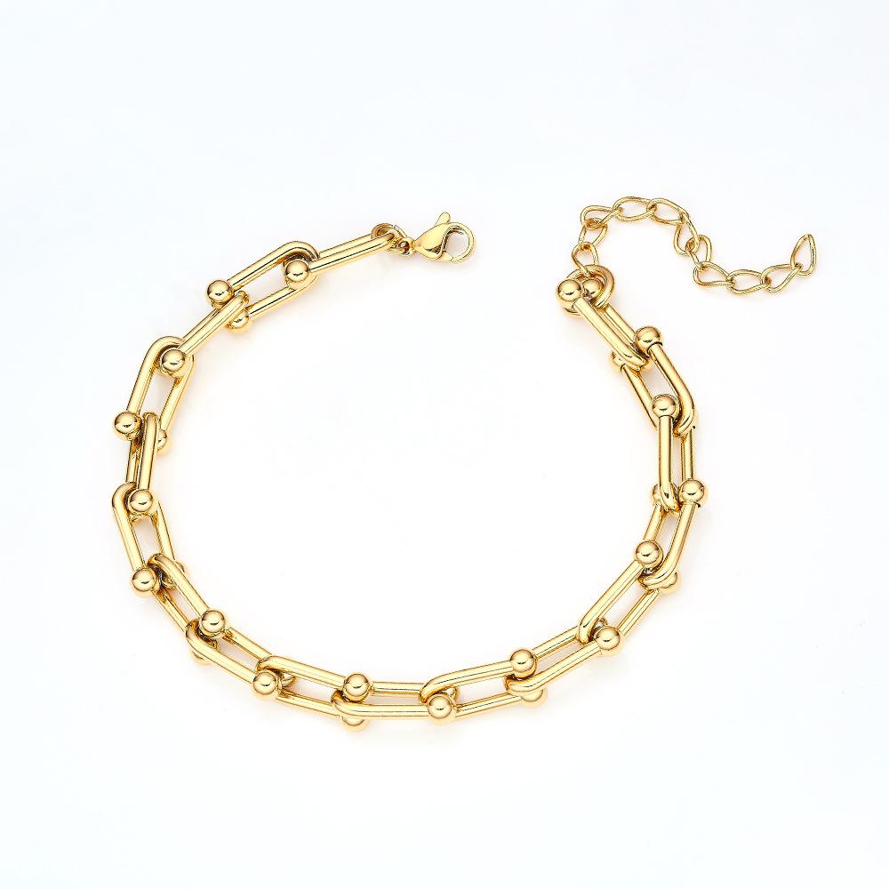 Women's U-shaped Bracelet Horseshoe Buckle Chain Necklace