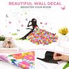 Umbrella Girl and Butterfly Wall Decals, Decorative Stickers for Living Room Bedroom