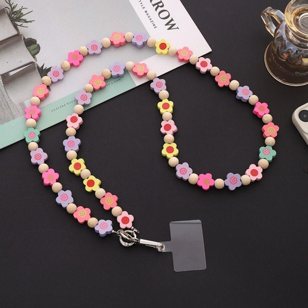 Beads Crossbody Phone Strap Candy Color Phone Neck Straps Mobile Phone Lanyard  Phone Case Hanging