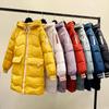 Модный тренд Зима Новая повседневная женская хлопковая куртка средней длины с капюшоном Свободная утолщенная хлопковая куртка