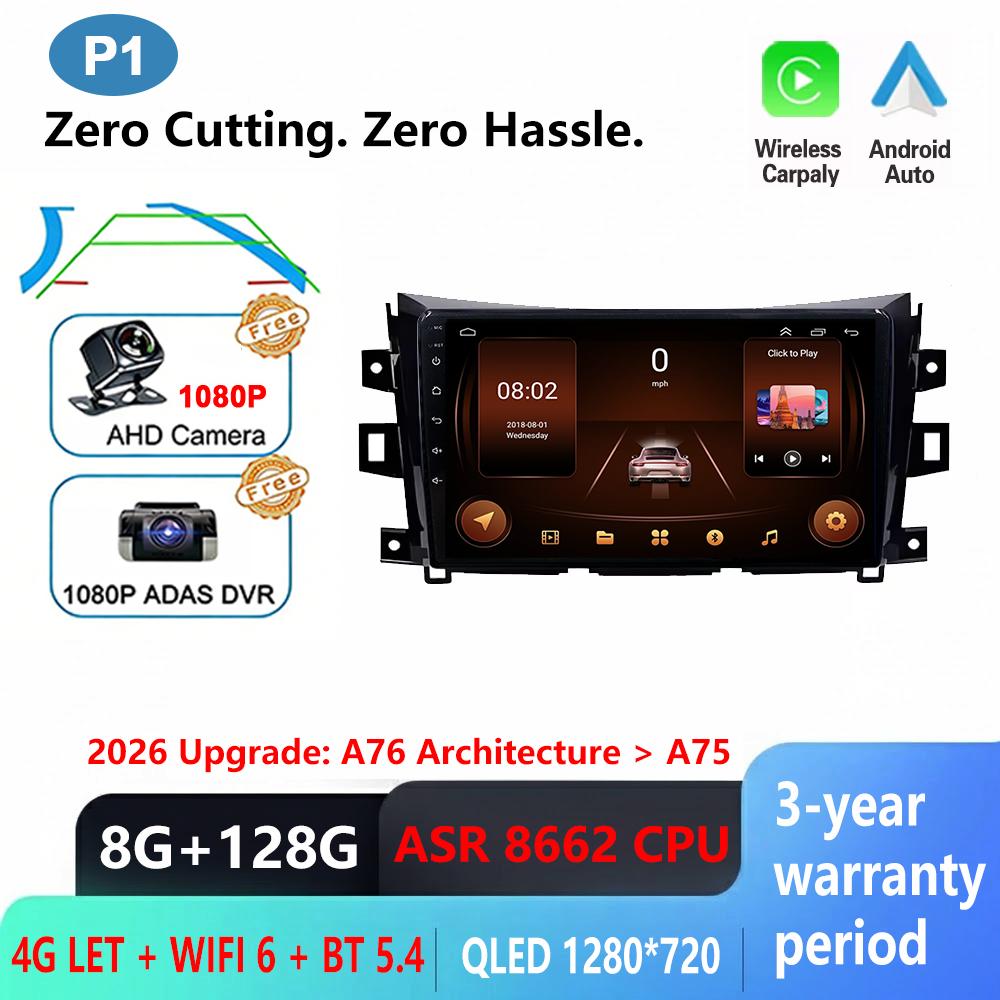 Android 16 Carplay For Nissan NAVARA Frontier NP300 Car Radio Stereo Multimidia Player GPS Bluetooth DSP 2din Stereo QLED Screen
