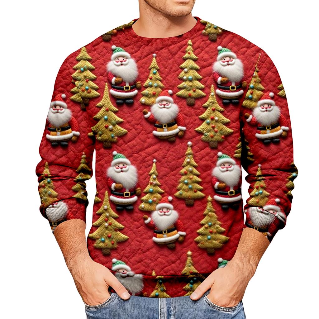 Свободное мужское худи с рождественским принтом