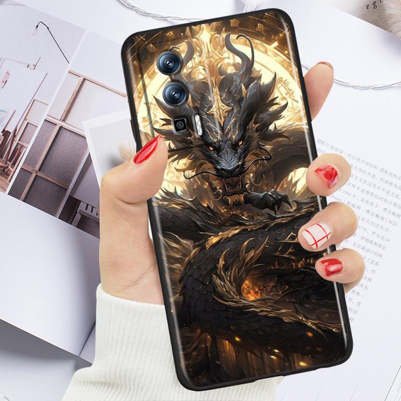 True Dragons For Xiaomi Redmi 9A 9C 9AT 10C 9 9T 10 12C 13C 8 12 K60 A1 K50 K40 5G Black Funda Phone Case