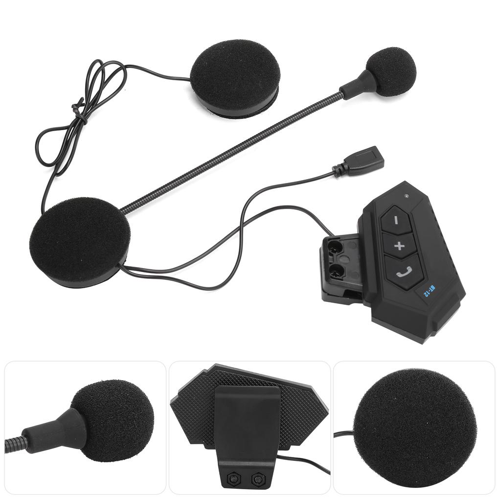 Motorcycle Helmet Bluetooth Headsets with Mic Wireless Call Noise Reduction StereoBT12