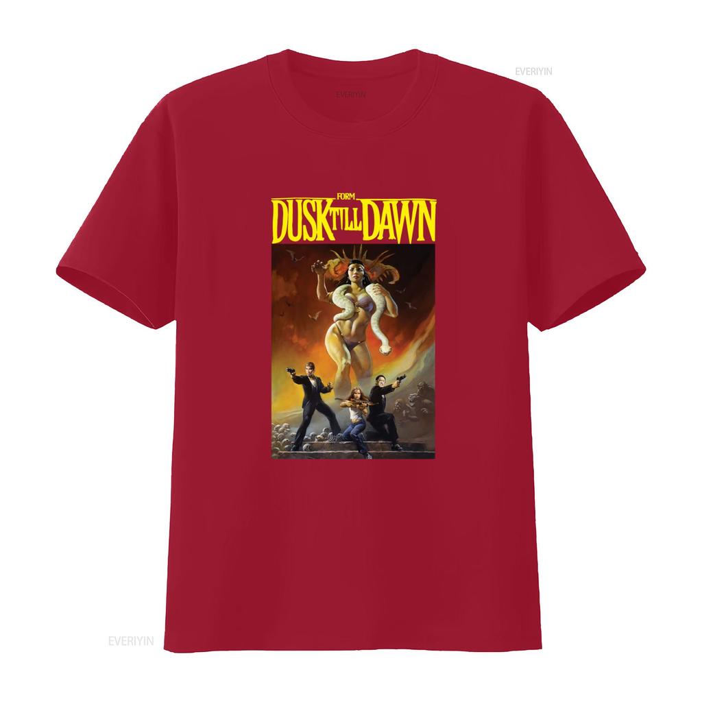From Dusk Till Dawn T Shirt Movie Fans with Iconic Scene Print vintage Washed Breathable Casual Slightly Comfortable Stretched