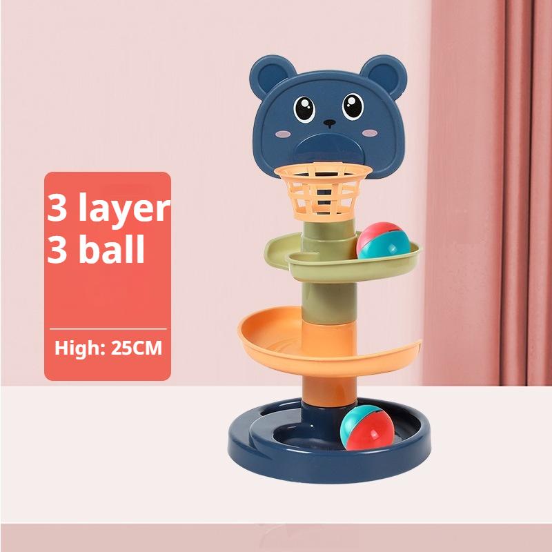 Стрельба, укладка, веселье, поворот, детская забавная дорожка, скользящая башня с мячом, детское образование, раннее образование, катящаяся игрушка с мячом
