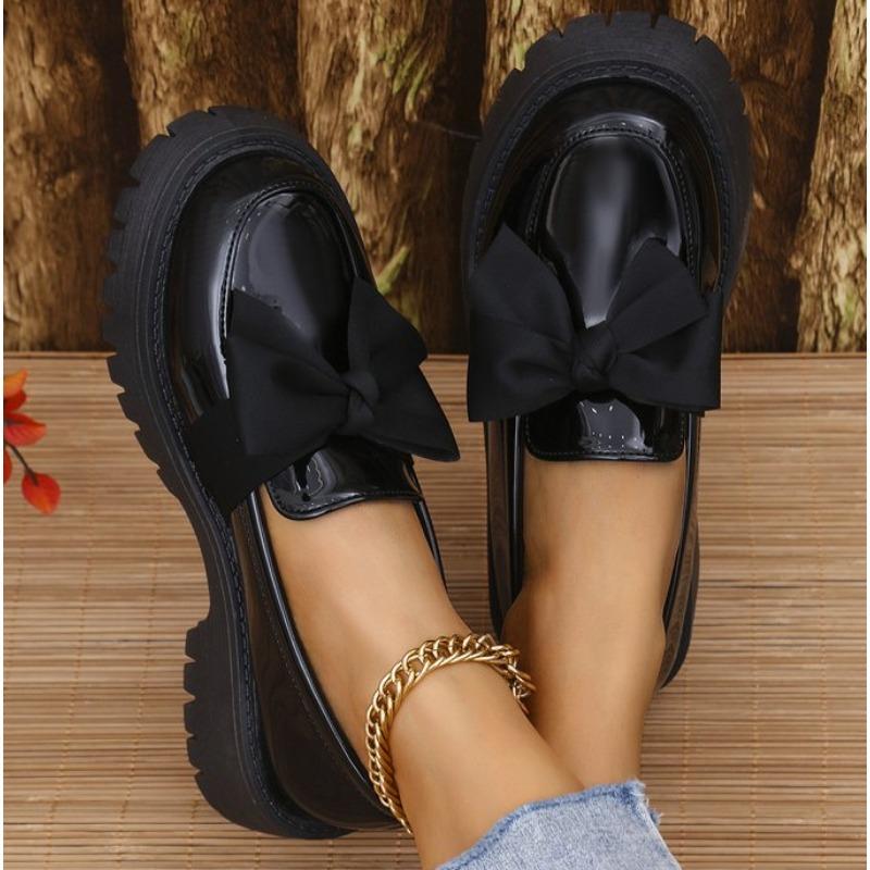 British Style Platform Loafers Women Plus Size Round Toe Single Shoes Woman Thick Bottom Pu Leather Shoes Mujer Mary Jane Shoes