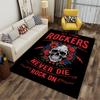 Old School Rockers Skull Art Suitable As a Non-slip Mat for the Living Room or Bedroom Sofa