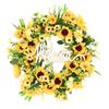Sunflower Garland Door Ornament Ins Nordic Sunflower Decoration Hello Hanging Ornament