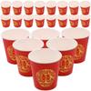 100 Pcs Coffee Cup Red Double Happiness Glass Banquet Tea Cups Beverage Paper Espresso Party