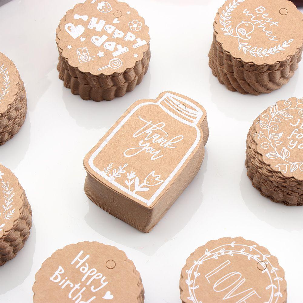 50 шт. бирка для вечеринки, подарочная упаковка, многоцветная бумажная этикетка «сделай сам», бирка «спасибо» из крафт-бумаги