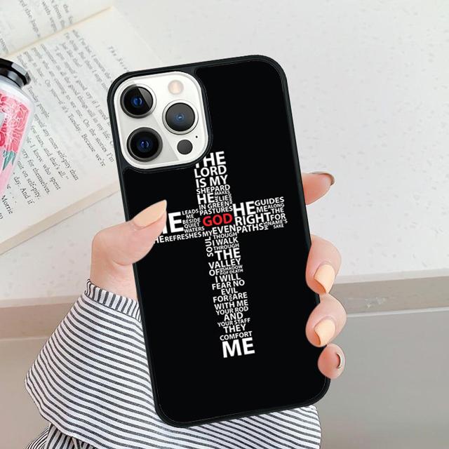 Cross on Bible Christian Catholic phone Case For iPhone 16 15 14 Plus XR XS apple 16 11 12 13 mini Pro Max coque