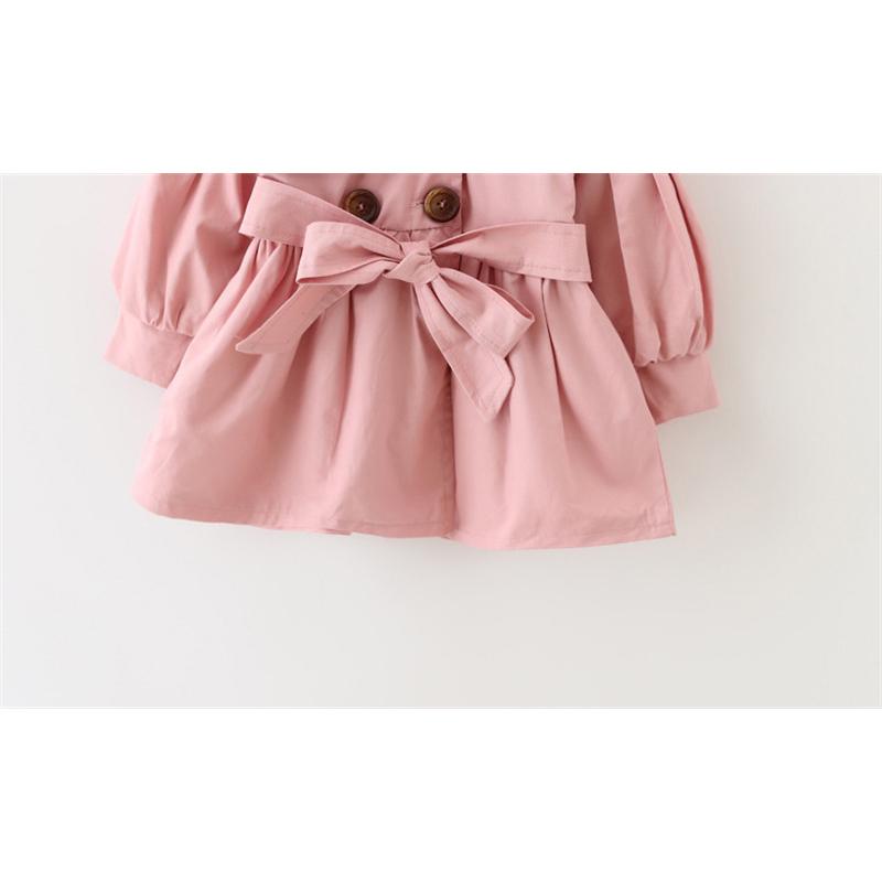 Trench Coat For Girl Children's Spring Cute Long Jacket 2024 New Kids Khaki Casual Outerwear Baby Khaki Fashion Windbreaker