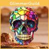 Fashion Skull Colorful Pattern Acrylic Glass Pendant For Decoration Halloween