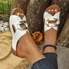 Casual Thick-bottomed Fish Mouth Slippers Summer Belt Buckle Hollow One-character Women's Flat-bottomed Cool Slippers