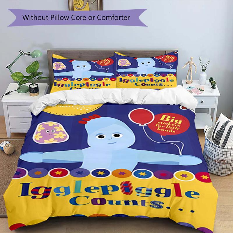3pcs In the Night Garden1 Design Cover Set - HD Printed Bedding with 1 Cover and 2 Pillowcases - Perfect for Home and Dorm Decor