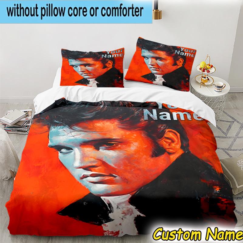 3pcs Custom Name Rock Star Performance Bedding Set Includes 1 Duvet Cover & 2 Pillowcases for All Seasons Dormitory Home Decor Christmas gifts