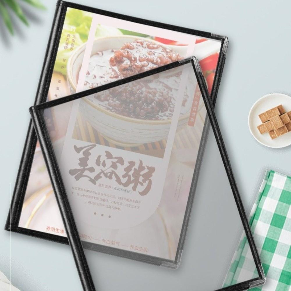 Reusable A4 Menu Paper Holder Foldable Shell Document Folder Loose Leaf Binder  Restaurant