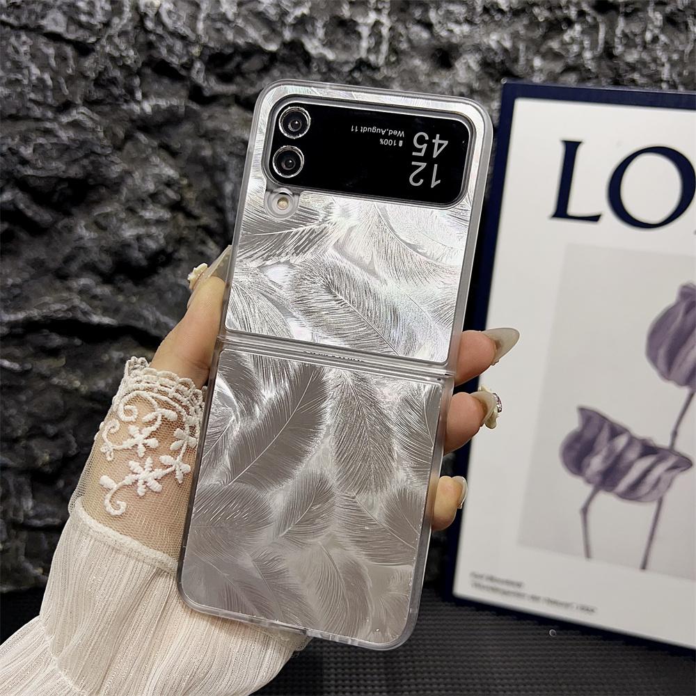 Чехол-флип Aurora Feather Flip 6 для Samsung Galaxy Z Flip 4 3 Тонкий Лазерный Ударопрочный Жесткий Z Z4 flip6 Z Flip Чехол