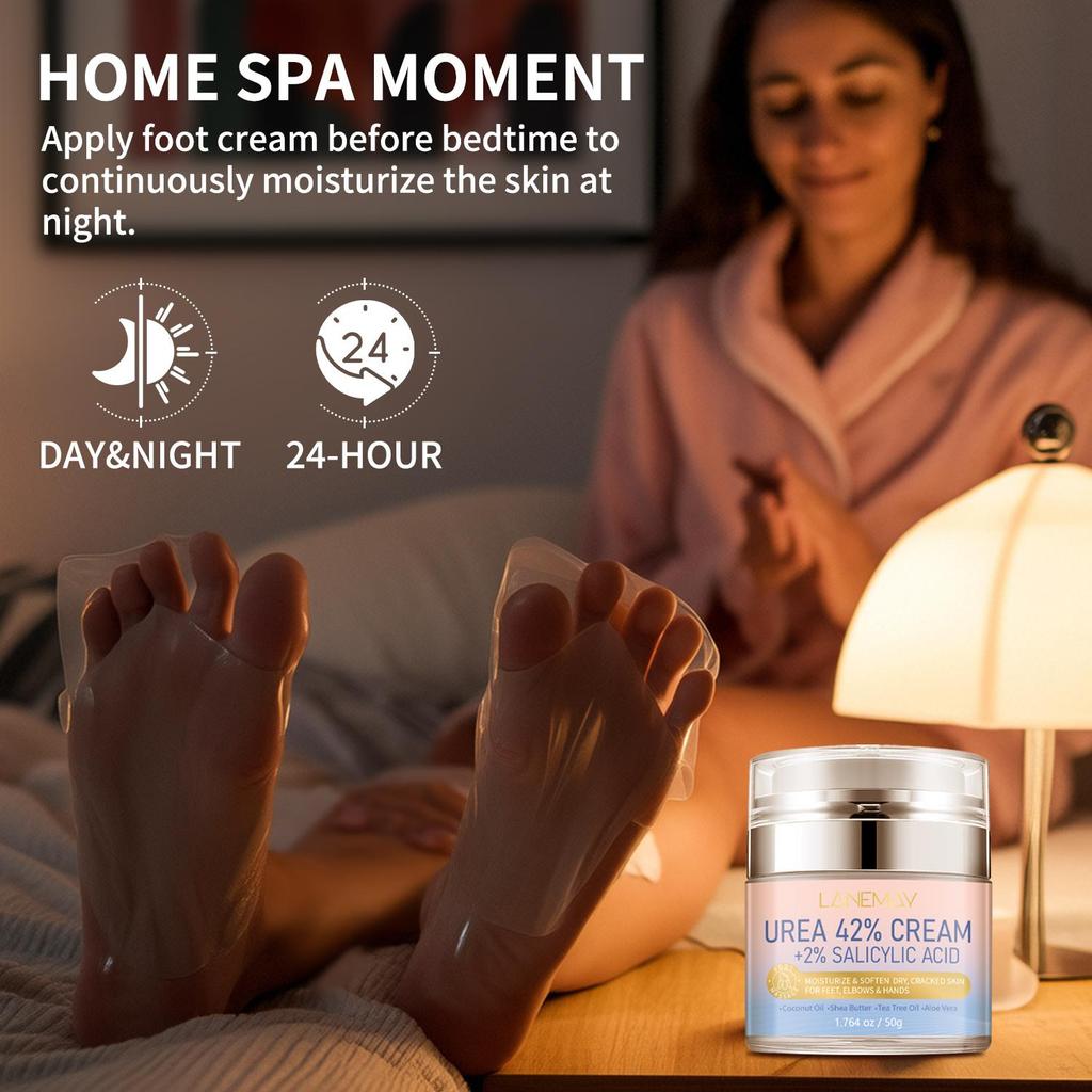 Крем с мочевиной 42% и салициловой кислотой 2% - увлажняет и смягчает сухую, потрескавшуюся кожу, улучшает поврежденный кожный барьер - подходит для сухой кожи, 50 г