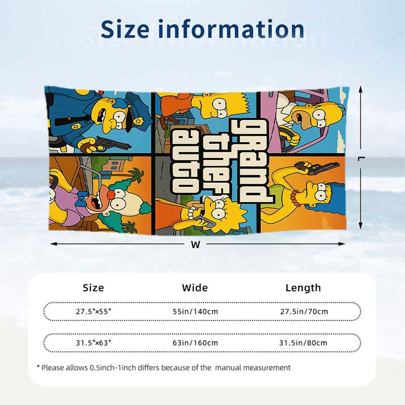 Large Beach Towel Quick Dry Absorbent Towel For Beach IndoorThe Simpsons