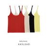 Kaslead New Women Clothes Western Style Sling V-neck Sleeveless Simple Knitted Top 5536045 600