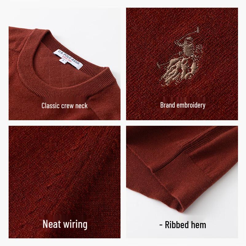 U.S. POLO ASSN. Men's Premium Wool Crewneck Sweater