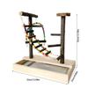 Natural Wood Bird Perches Toy Colorful Beads Climbing Ladder And Swinging Toy For Parakeets Cockatiels