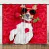 Curtain Animal Dog Art Photo 3D Digital Printing Blackout Curtain Punching