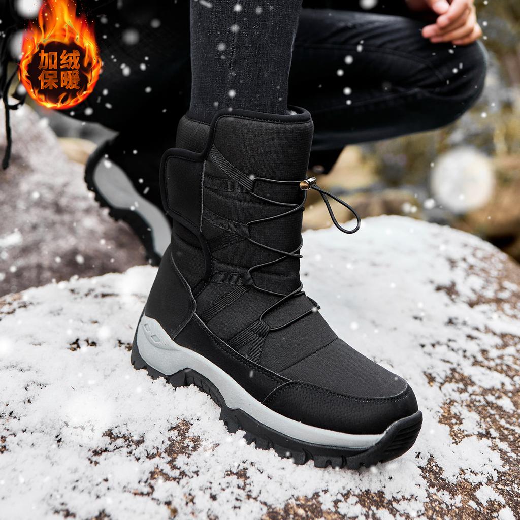 Fashion Winter Women Ankle Boots Keep Warm Women's Snow Boots Outdoor Slip On Platform Women's Hiking  Thickened Plush Women