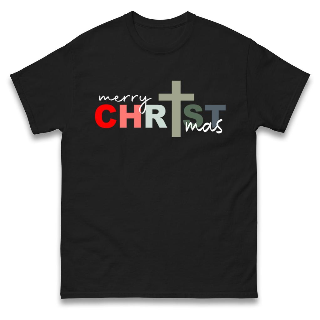Merry Christmas Christ Christmas T Shirt Tshirt Mens Womens Unisex Tops Tees