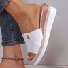 2024 New High Quality Women's Shoes Summer Open Toe Solid Color Wedge Women's Slippers Large Size Casual Women's Beach Shoes