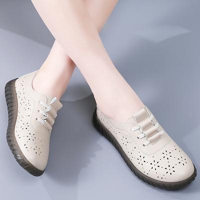 Кроссовки, женская обувь, лоферы, кожаные кожаные лоферы на шнуровке, новые весенние повседневные удобные туфли для мам, Mujer Zapatos Chaussure Femme