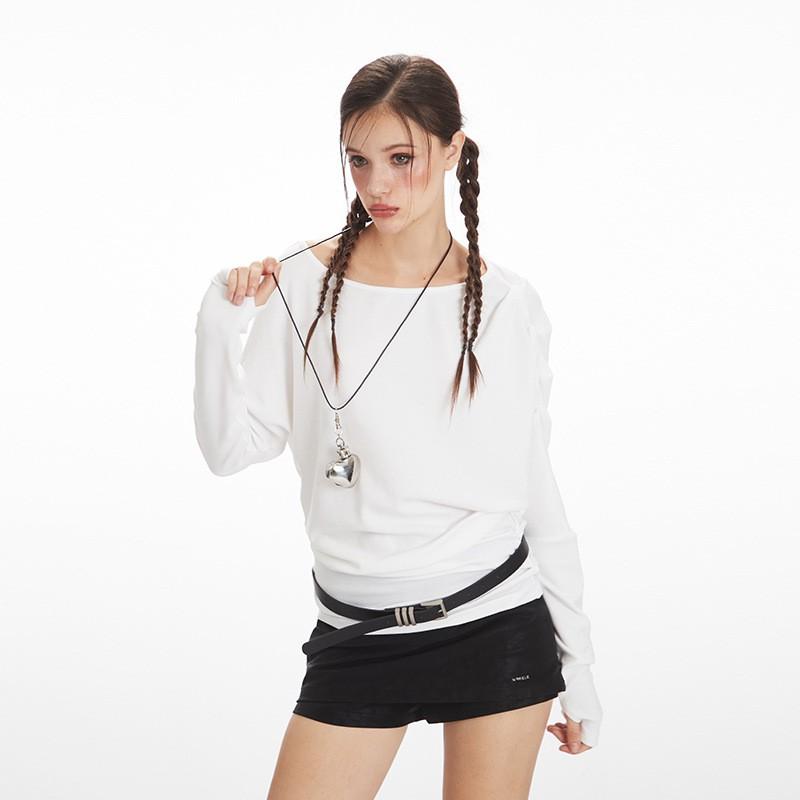 HeyHenry Womens Long Sleeve T Shirt Slim Fit Off Shoulder Casual Top Work