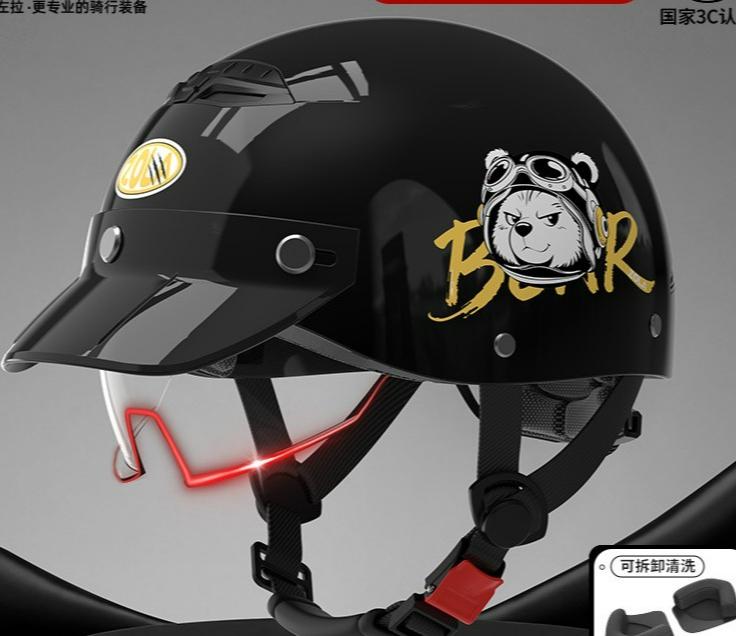 3C Certified Electric Vehicle Helmet Summer Cool Sunscreen Women's Ultra Light Battery Motorcycle Half Helmet