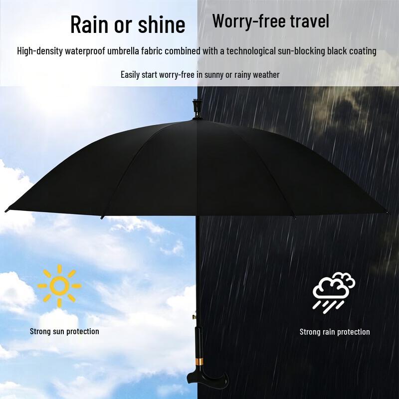 Зонт-трость с длинной ручкой и защитой от УФ-лучей