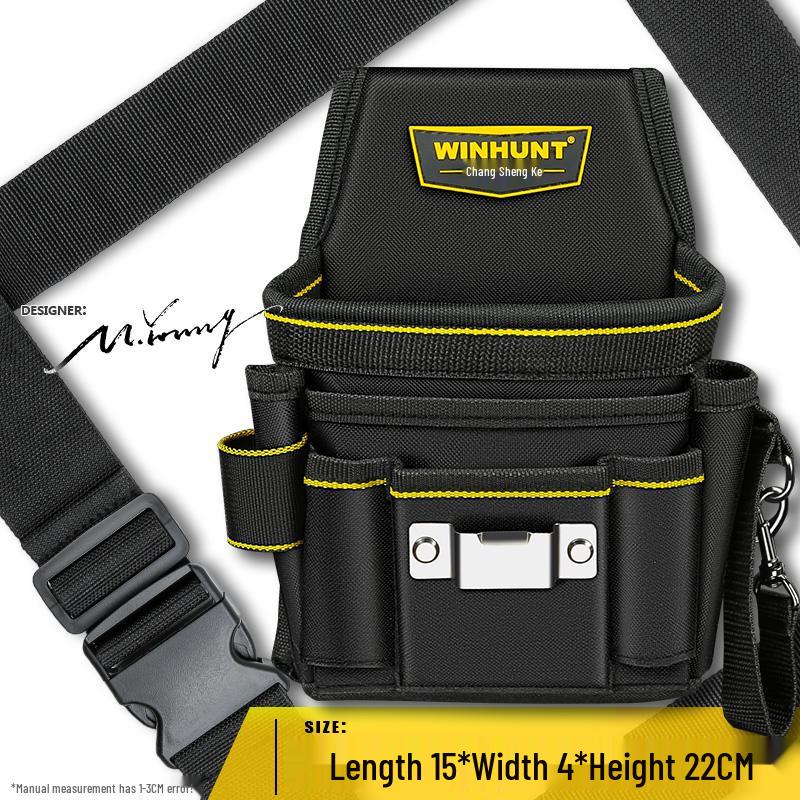 Многофункциональная сумка-пояс для электрика: Компактная холщовая сумка для дрели и ремонтных инструментов на строительных площадках.
