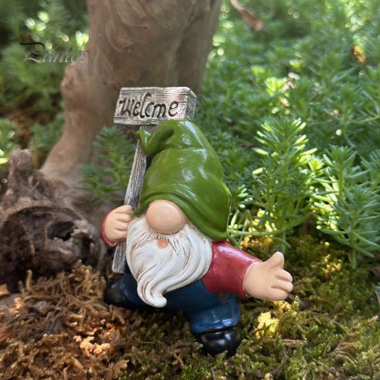 Декоративная статуэтка для прихожей, забавная фигурка гнома, табличка-приветствие, украшение, безликая статуэтка из смолы, пасторальное уникальное кашпо, декор для сада, крыльца