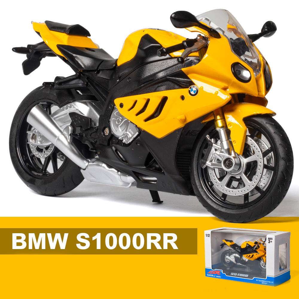 1:12-масштабная игрушечная модель мотоцикла S1000RR, литой под давлением сплав, внедорожные автомобили, имитация амортизатора, детский игрушечный мотоцикл