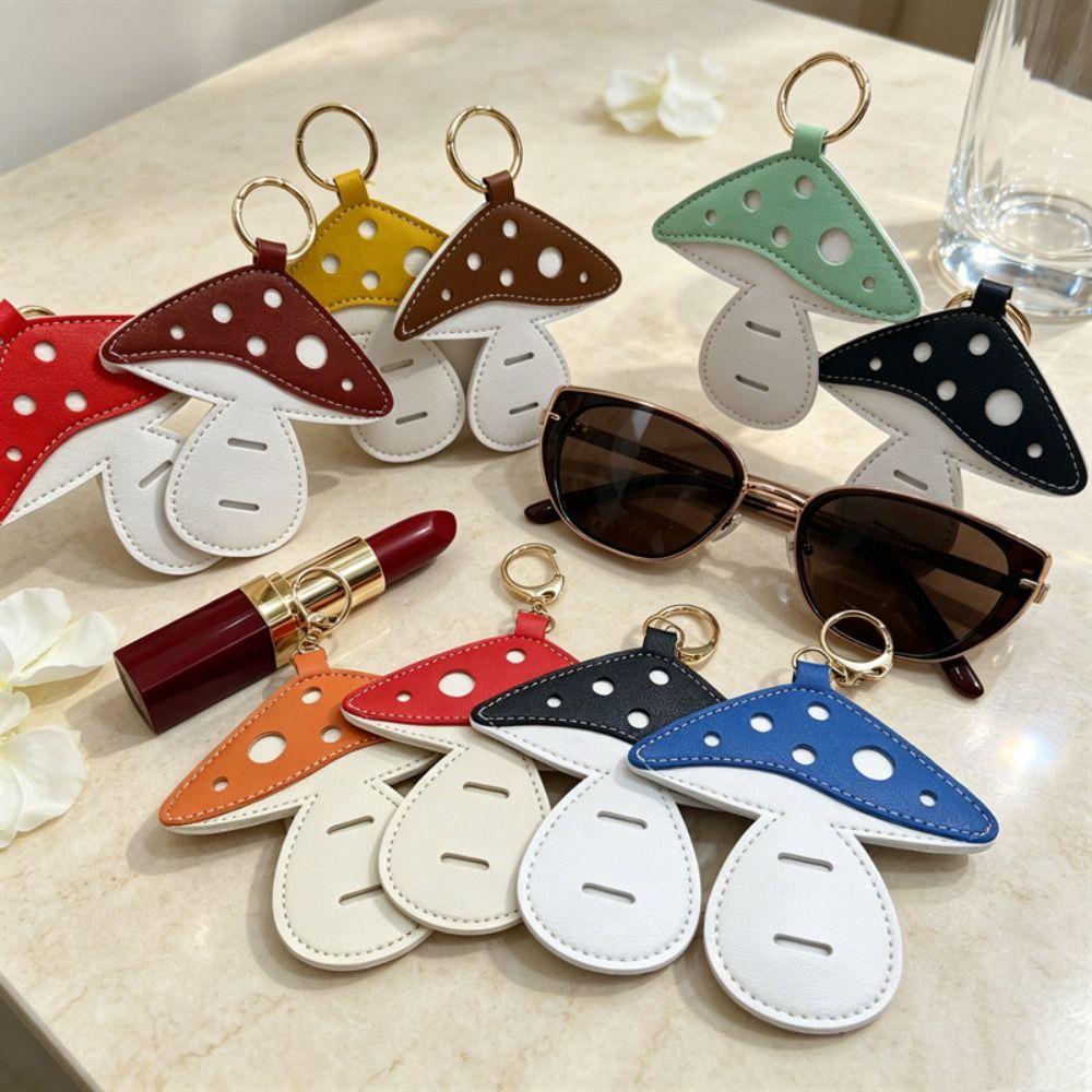 DIY Mushroom Shaped Keychain Hanger Sunglasses Holder Lovely Sunglasses Bag Bag Ornament