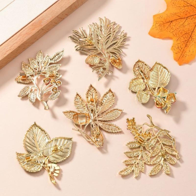 Vintage Style Enamel Autumn Leaf Brooch Handcrafted with User Friendly Materials for Fashionable Women and Nature Lovers