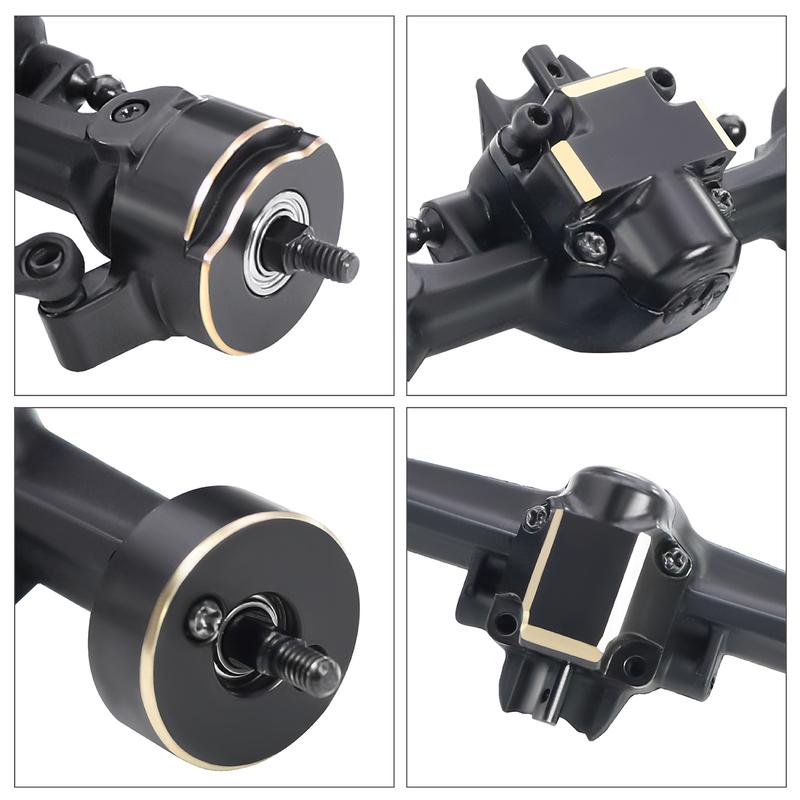 Black Coating Brass Front Axle Steering Knuckles Rear Hubs Weights Diff Cover for RC Crawler AXIAL SCX30 Ford Bronco 4X4 JEEP
