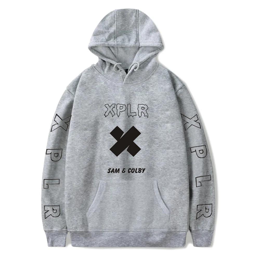 Зимние толстовки с капюшоном Sam And Colby Pullover XPLR Hoodie Printed Sam And Colby Hoodies Sweatshirts Men Hoodie Youtube Casual Sweatshirt