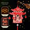 PVC Material Handmade Lantern Blessing Words Chinese Style Lantern  Festival Celebration