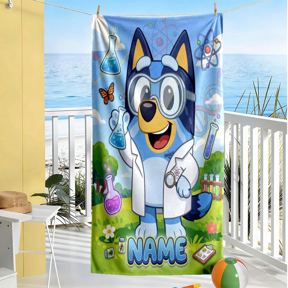 Bluey's Playful Pals Customize Text Beach Towel High Absorbency & Quick-Dry Portable for SwimmingBeachCamping Travel Beach AccessoriesGym