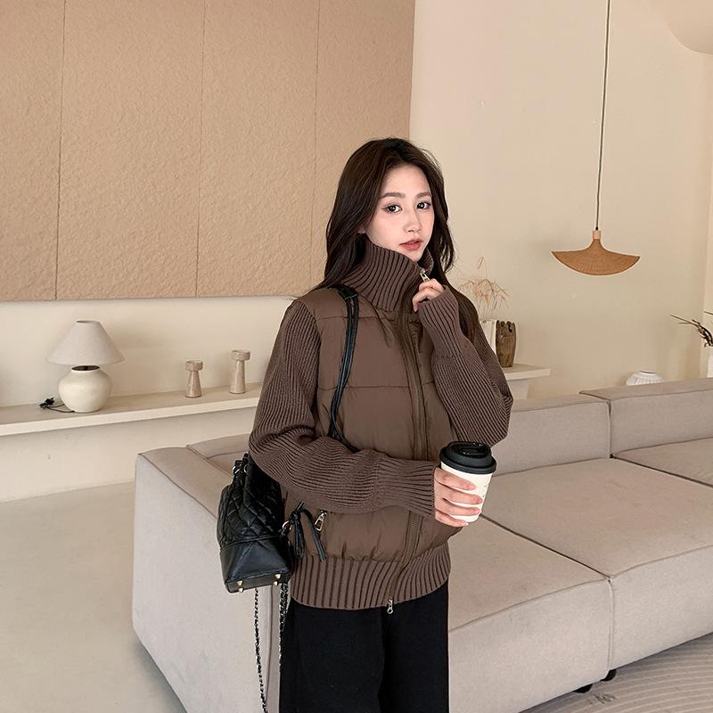 Новая женская модная хлопковая одежда Осень и Зима Короткая Свободная Стойка Воротник Хлопковая Куртка