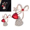 Shirts Fashion Jewelry Bling Rhinestone Bow Brooch Pin, Love Heart Bowknot Lapel Bag Decoration Pin Women Accessory for Dresses Coats Sweaters Golden